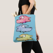 Gelukkige Toothy Kleurrijke Vis Tote Bag (Dichtbij)