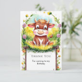 Gelukkige ToverKoe Verjaardag Bedankkaart (Staand voorkant)
