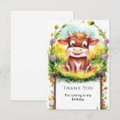 Gelukkige ToverKoe Verjaardag Bedankkaart (Voorkant / Achterkant)