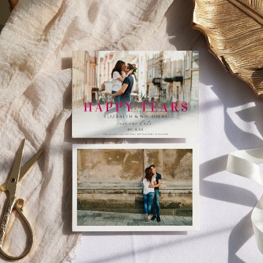 Gelukkige tranen | Schattigee foto De datum opslaa Save The Date