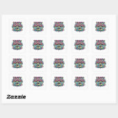 Gelukkige Trippy Paddenstoel Vierkante Sticker (Vel)