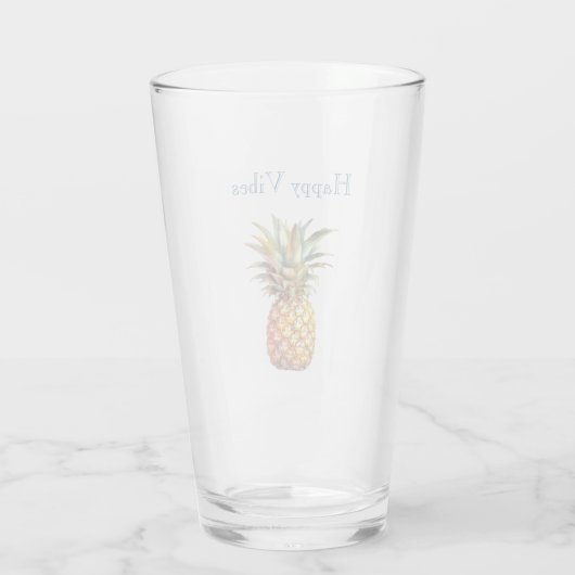 Gelukkige tropische ananas glas (Achterkant)