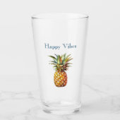 Gelukkige tropische ananas glas (Voorkant)