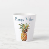 Gelukkige tropische ananas latte mok (Voorkant)