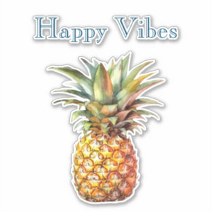 Gelukkige tropische ananas sticker