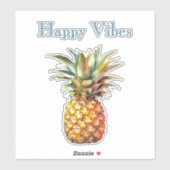 Gelukkige tropische ananas sticker (Vel)