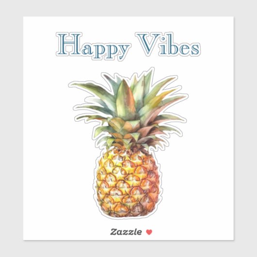 Gelukkige tropische ananas sticker (Vel)