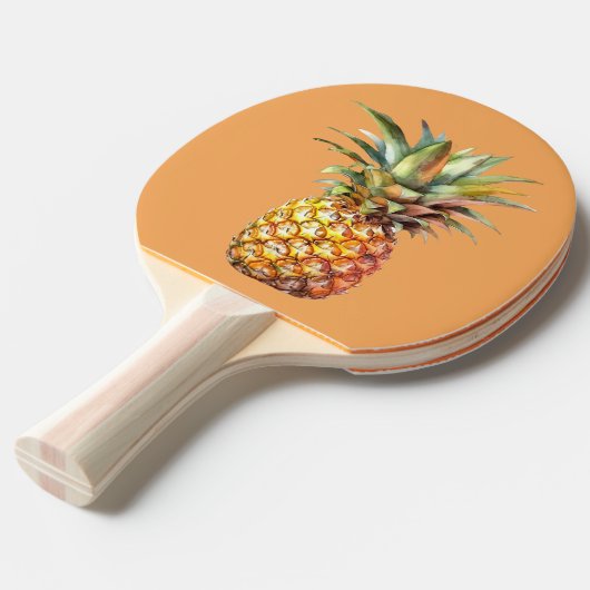Gelukkige tropische ananas tafeltennisbatje (Voorkant Gekanteld)