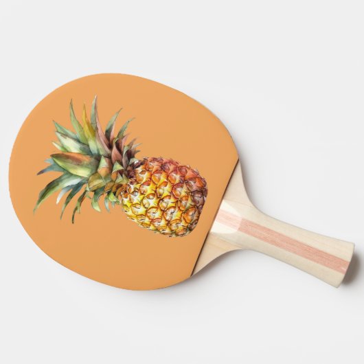 Gelukkige tropische ananas tafeltennisbatje (Zijkant)