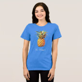 Gelukkige tropische ananas Tri-Blend shirt (Voorkant volledig)