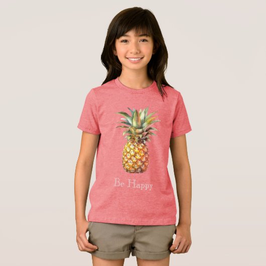 Gelukkige tropische ananas Tri-Blend shirt (Voorkant volledig)