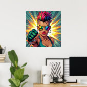 Gelukkige trots! LGBTQIA+ Cool Chick Poster (Thuiskantoor)