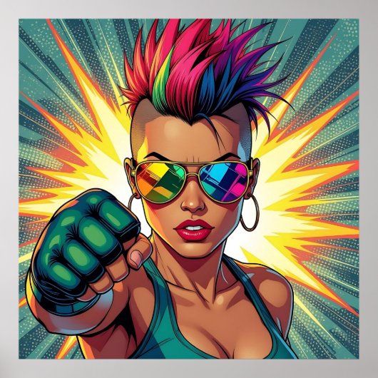 Gelukkige trots! LGBTQIA+ Cool Chick Poster (Voorkant)