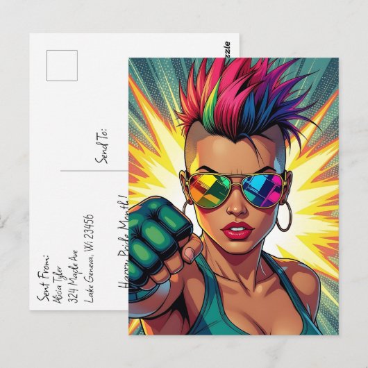 Gelukkige trots! LGBTQIA+ maand Briefkaart (Voorkant / Achterkant)