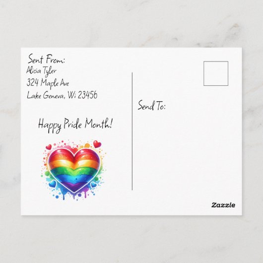 Gelukkige trots! LGBTQIA+ maand Briefkaart (Achterkant)