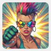 Gelukkige trots! LGBTQIA+ maand Vierkante Sticker (Voorkant)