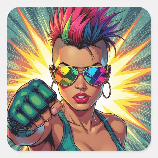 Gelukkige trots! LGBTQIA+ maand Vierkante Sticker (Voorkant)