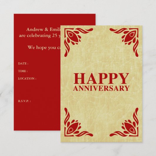 gelukkige trouwdag kaart (Voorkant / Achterkant)