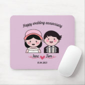 Gelukkige trouwdag muismat (Met muis)
