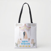 Gelukkige Trouwtas – Witte Achtergrond Trouwtas Tote Bag (Voorkant)