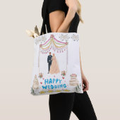 Gelukkige Trouwtas – Witte Achtergrond Trouwtas Tote Bag (Dichtbij)