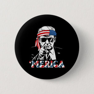 Gelukkige Trump 4 juli Patriottisch Amerika A Ronde Button 5,7 Cm