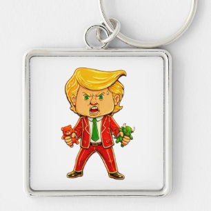Gelukkige Trump Grappige Trump Beleggen Trump Cart Sleutelhanger