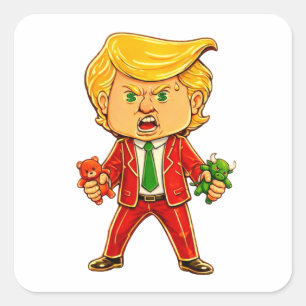 Gelukkige Trump Grappige Trump Investering Trump C Vierkante Sticker
