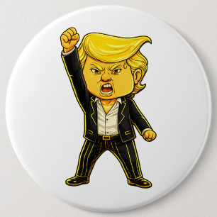 Gelukkige Trump Lapelle Vecht Vecht Chibi Cartoon Ronde Button 6,0 Cm