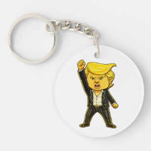 Gelukkige Trump Revers Meme Vecht Vecht Boze Trump Sleutelhanger