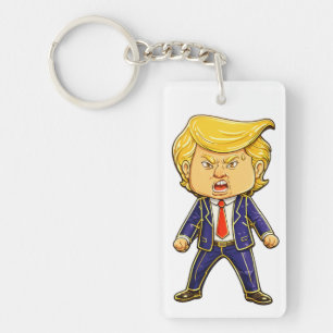 Gelukkige Trump Revers Speld Chibi Cartoon Grappig Sleutelhanger