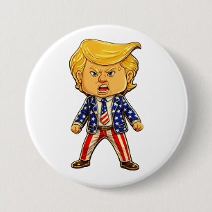 Gelukkige Trump Revers Speld MAGA VS Vlag Patriott Ronde Button 7,6 Cm