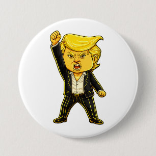 Gelukkige Trump Speld Meme Vecht Vecht Boze Trump  Ronde Button 7,6 Cm