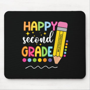 Gelukkige tweede klas eerste schooldag terug naar muismat