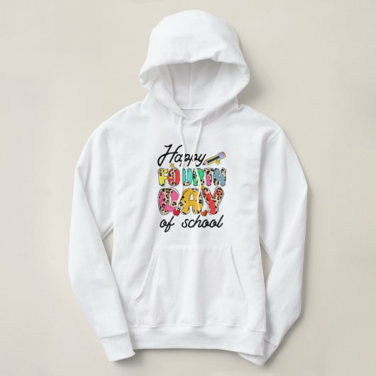 Gelukkige tweede schooldag 2 hoodie (Design voorkant)