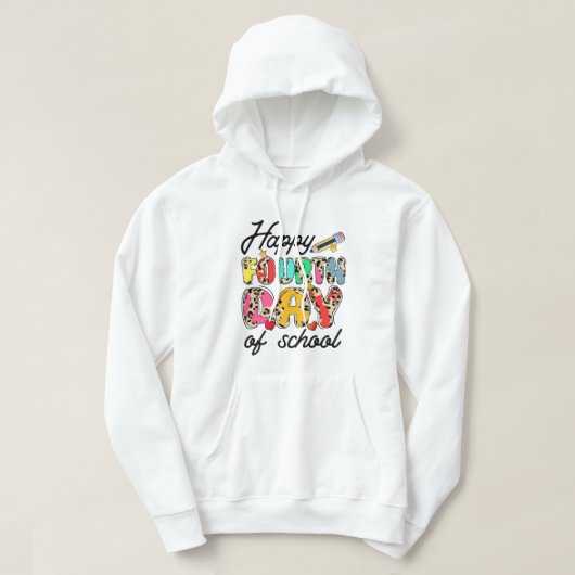 Gelukkige tweede schooldag 2 hoodie (Design voorkant)