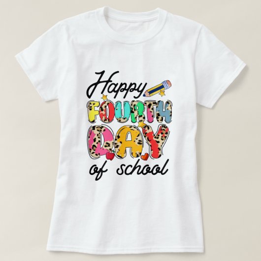 Gelukkige tweede schooldag 2 t-shirt (Design voorkant)