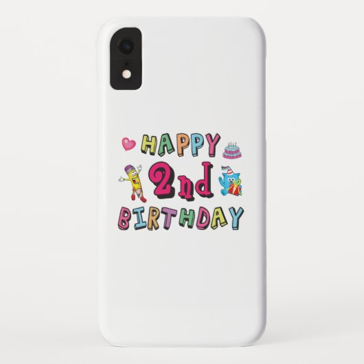 Gelukkige tweede verjaardag. 2 jaar per dag. Case-Mate iPhone case (Achterkant)