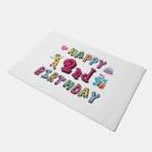 Gelukkige tweede verjaardag. 2 jaar per dag. deurmat (Schuin)