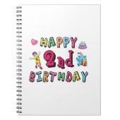 Gelukkige tweede verjaardag. 2 jaar per dag. notitieboek (Voorkant)