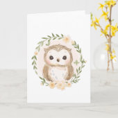 Gelukkige Uil Kaart (Gele Bloem)