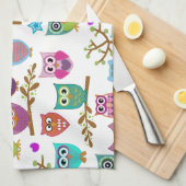 gelukkige uilen theedoek (Quarter Fold)