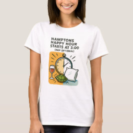 Gelukkige Uur in de Hamptons Begint om 3:00 (Dutte T-shirt