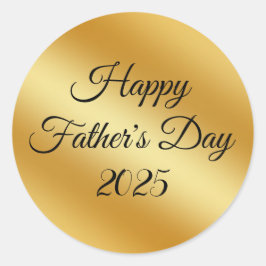 gelukkige vaderdag 2026,gouden metaal minimalist ronde sticker