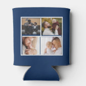 Gelukkige Vaderdag 4 foto met grappige vader bod Blikjeskoeler (Achterkant)