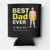 Gelukkige Vaderdag 4 foto met grappige vader bod Blikjeskoeler (Voorkant)