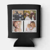 Gelukkige Vaderdag 4 foto met grappige vader bod Blikjeskoeler (Achterkant)