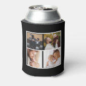 Gelukkige Vaderdag 4 foto met grappige vader bod Blikjeskoeler (Blikje Achterkant)