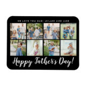 Gelukkige Vaderdag 8 Foto Aangepaste Bericht | Mag Magneet (Horizontaal)