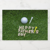 Gelukkige vaderdag aan golfer met golfbal sparkling wijnetiket (Enkel label)